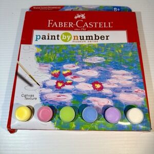 Faber-Castell Museum Series Paint By Number Canvas Kit 6"X8"- Water Lilies New
